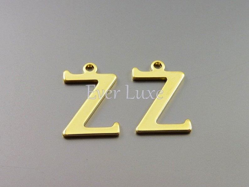 4 Letter Z charms for personalized jewelry gold jewelry name charms for jewelry making initial necklaces 1907-BG-Z image 2
