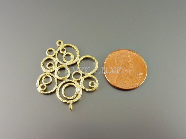 2 Bubble Jewelry Connectors Matte Gold Brass Jewelry Etsy