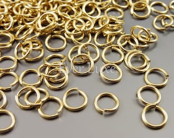 23 gauge thin rings B005BRG-235 10 grams shiny rose gold plated brass flush cut jump rings