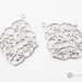 2 large beautiful floral filigree pendants, silver brass flower metal findings / jewelry making supplies 1766-MR /SMR