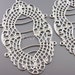 2 Extra large elegant filigree pendants, Art nouveau unique jewelry designs, matte silver findings supplies 1965-MR