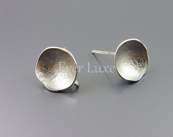4 pieces / 2 pairs Matte silver round circle vintage style earrings, stud earrings, earring making / jewelry supplies 1580-MR