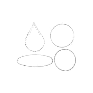 4 pieces of mixed matte gold large circle triangle pendant connector set S198-4