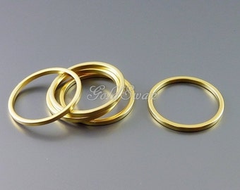 4 pcs- 15mm simple open ring pendant in matte gold, brass rings / hoops / infinity ring 997-MG-15