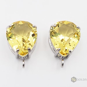 2 pcs / 1 pair yellow Topaz beautiful glass crystal earrings, yellow crystal earrings, bridesmaid gifts E5067R-TO