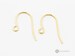 50 pieces basic simple hook earrings, hook earring with loop, shiny gold plated brass earwires B055-BG 