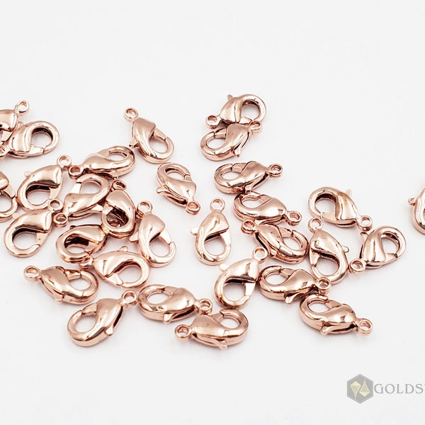 10 pcs rose gold small 10mm lobster claw clasps, jewelry clasps, clasp for necklaces / bracelet, chain fastener B002-BRG-SM