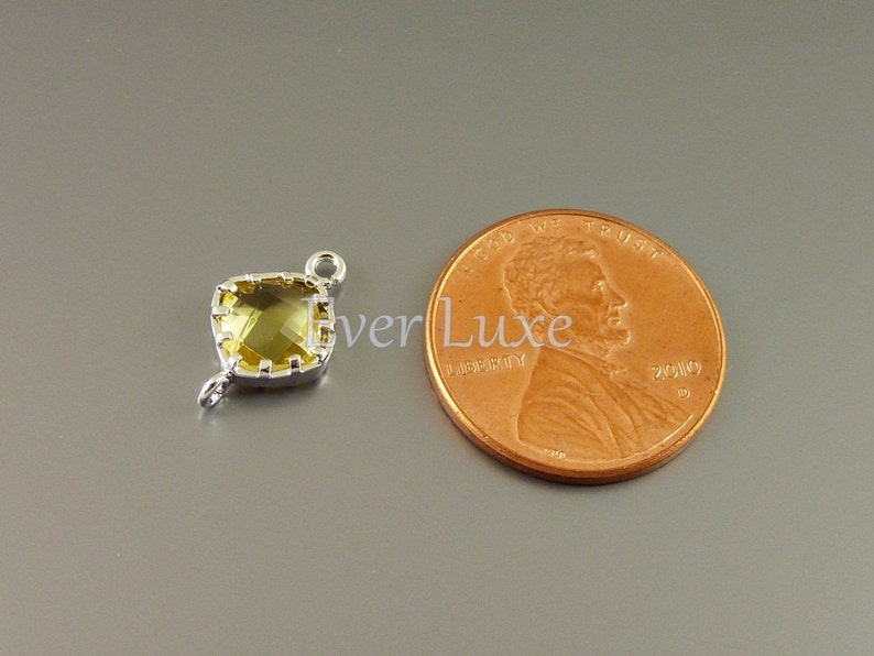 4 Kleine Topas gold gelb Diamant Form facettierte Glas Verbinder für Ohrringe Armband Halsketten 5061R-TO Bild 3