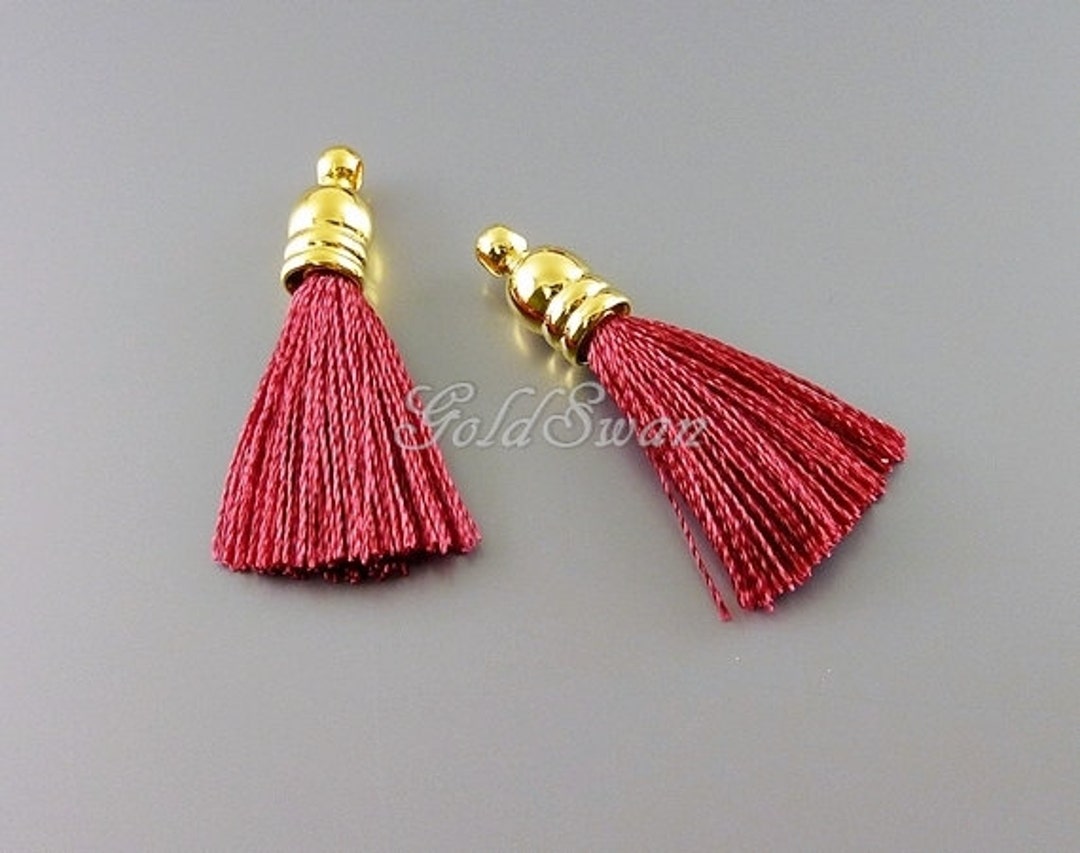50 mini ciondoli a nappa, 3 cm, in cotone, con frange, nappa per orecchini, borse, segnalibri, accessori fai da te, colore blu reale