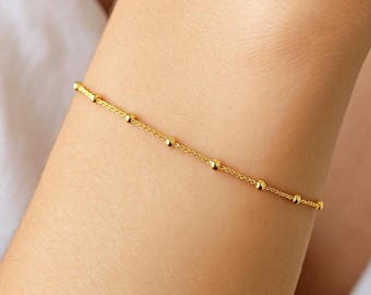 14K Gold Plated Satellite Bead Chain: Jewelry Making Supply - 1 Meter