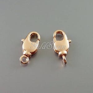 4 large 17mm x 9mm swivel lobster clasps in shiny Rose Gold, turn clasp hooks, jewelry clasps, clasp for bracelet / necklace B124-BRG-LG