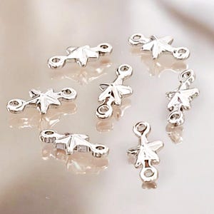 20 Stück / 5 mm Silber Stern Anhänger mit Schlaufen, kleine Stern Zwischenteile, silberfarbene Zwischenteile 2081-BR (20 Stück)