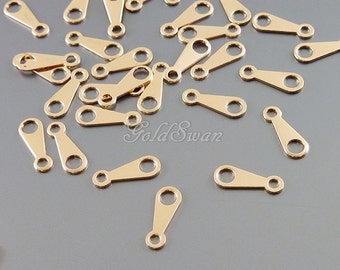 50 rose gold plated jewelry tags, end bars, bar connectors, necklace clasp connector, tabs B003-BRG (50 pieces)