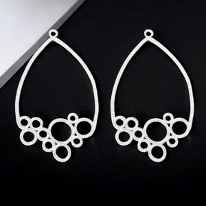 2 círculos geométricos, colgantes de múltiples círculos, hallazgos de latón con forma de lágrima de múltiples burbujas, joyería minimalista moderna 1754-MR