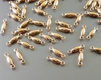 20 petits connecteurs ovales/grains en or rose brillant de 7 mm, breloques en or rose, connecteurs ovales 2083-BRG (20 pcs)