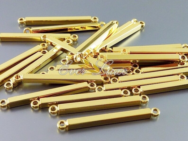 4 Thin Sideways 24mm Bar Connectors Sideways Bar Necklace Etsy