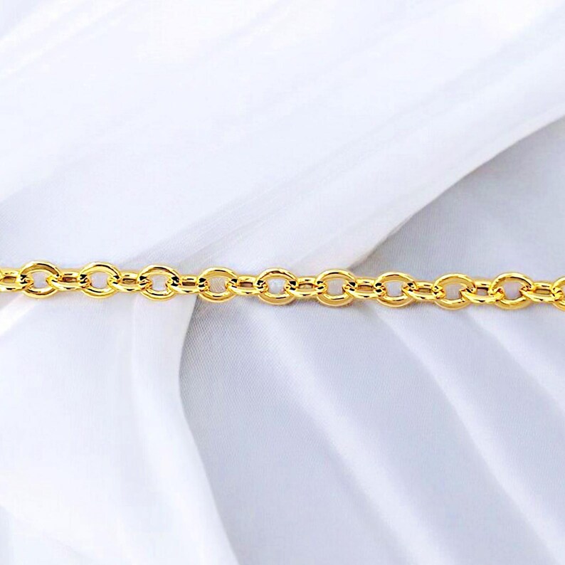 2.7mm Gold Cable Chain Soldered Jewelry Chain Bulk Jewelry Supplies image 3