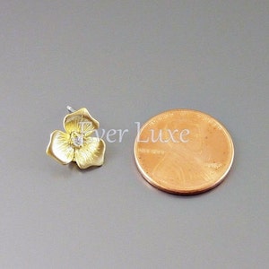 1 pair / 2 pcs Feminine flower post stud earrings, earring components for earring making 1230-MG image 4