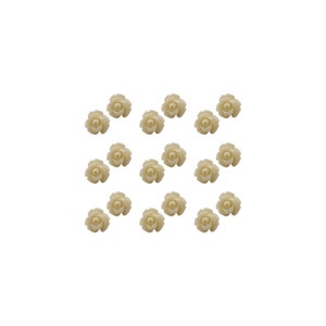 18 pcs TINY SMALL 6mm Light Beige  rose flower resin cab cabochons 5053-LB
