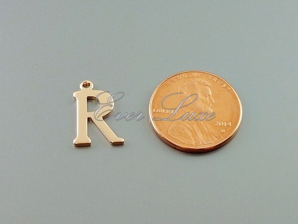 4 Rose Gold Letter R Charms Personalized Jewelry Initial - Etsy