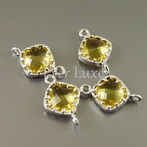 4 Kleine Topas gold gelb Diamant Form facettierte Glas Verbinder für Ohrringe Armband Halsketten 5061R-TO Bild 2
