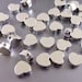 4 SHINY silver 7mm heart beads, love beads, heart spacers, beads for charm bracelets, necklaces 1840-BR-7
