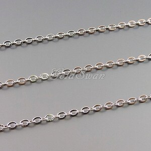 2,7 mm rodiumkabelkedja Silver smyckeskedja Lödkedja Bulkleveranser bild 3