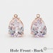2 brilliant Faceted tear drop teardrop Cubic Zirconia CZ charms in rose gold plated brass setting, wedding P5067RG-CL choose loop style