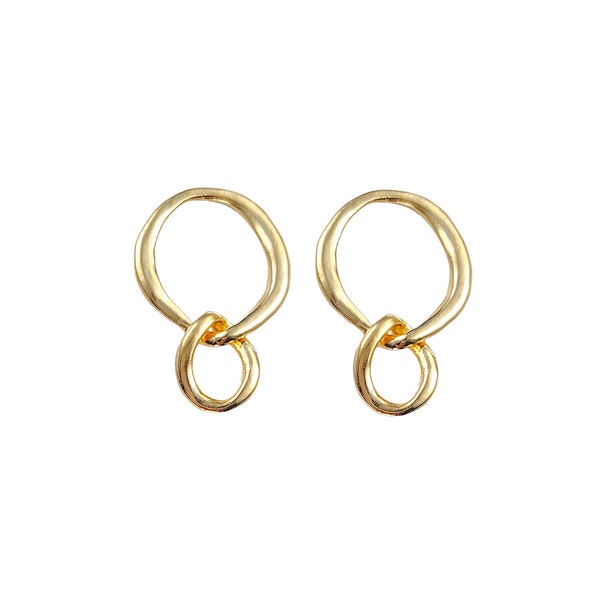 2 rings pendants, infinity design pendants, figure 8 pendants, pendants for making earrings, necklaces 1141-MG (matte gold, 2 pieces)