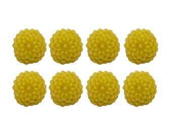 8 Mustard color dahlia flower resin cabochons 8mm / cabs for diy jewelry making 5046-MU