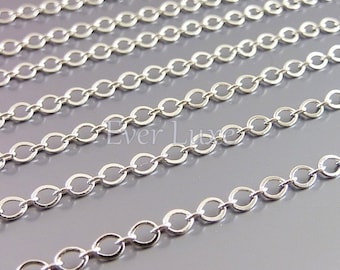 1 meter large and small link chains, rhodium silver plated brass chains, designer style chains, necklace chains B088-BR