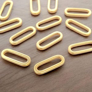4pcs/40pcs BULK Lot Discount sale wholesale Price 12mm Matte 14K Gold Brass oblong oval charms,  jewelry / jewellery supplies 1015-MG-12