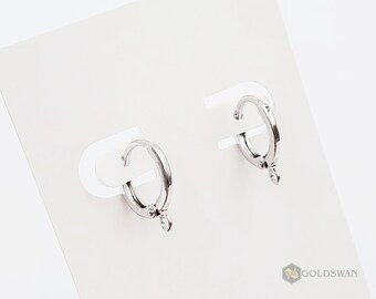 Pair of secured Leverback Earrings Black or White Rhodium Plated Craft findings for designer to create unusual jewelry