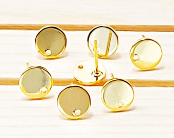4 pcs / 2 pairs small 8mm circle disc earrings, DIY disc earrings, circle arrings 2179-BG