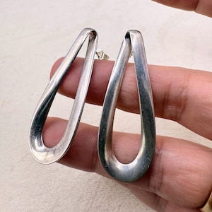 Georg Jensen Infinity Earrings No. 452 by Regitze Overgaard Sterling Silver 925 Denmark 45 mm
