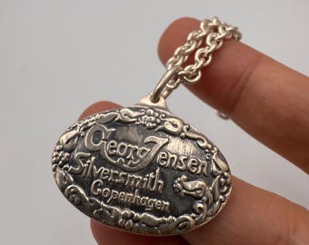 Georg Jensen 1904–2004 Jubilee Sterling Silver Key Ring Pendant Denmark 925S