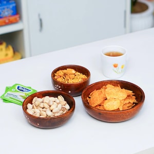 Wooden Bowl Set of 3 | Small Wooden Bowls | Pinch Bowls | Recipe Prep Bowls