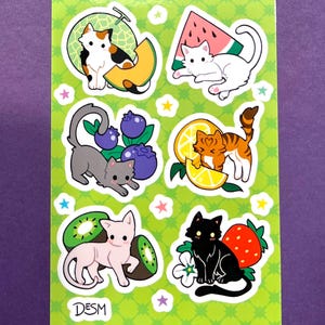 Fruit Cats Sticker Sheet