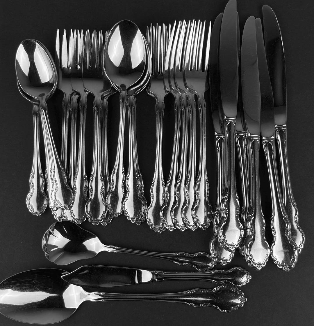 Lot De 7 Cuillères à Soupe Rondes Oneida Community Tennyson – Inox Crème, Modèle Bouillon Rare