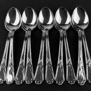 Set 10 Demitasse Spoons - 4 3/8" - European Silverplate - Stamped ARG 1000
