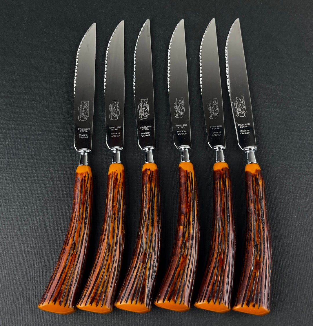 6 Steak Knives Marvo Live Edge Steakmates Glo Hill Canada Etsy