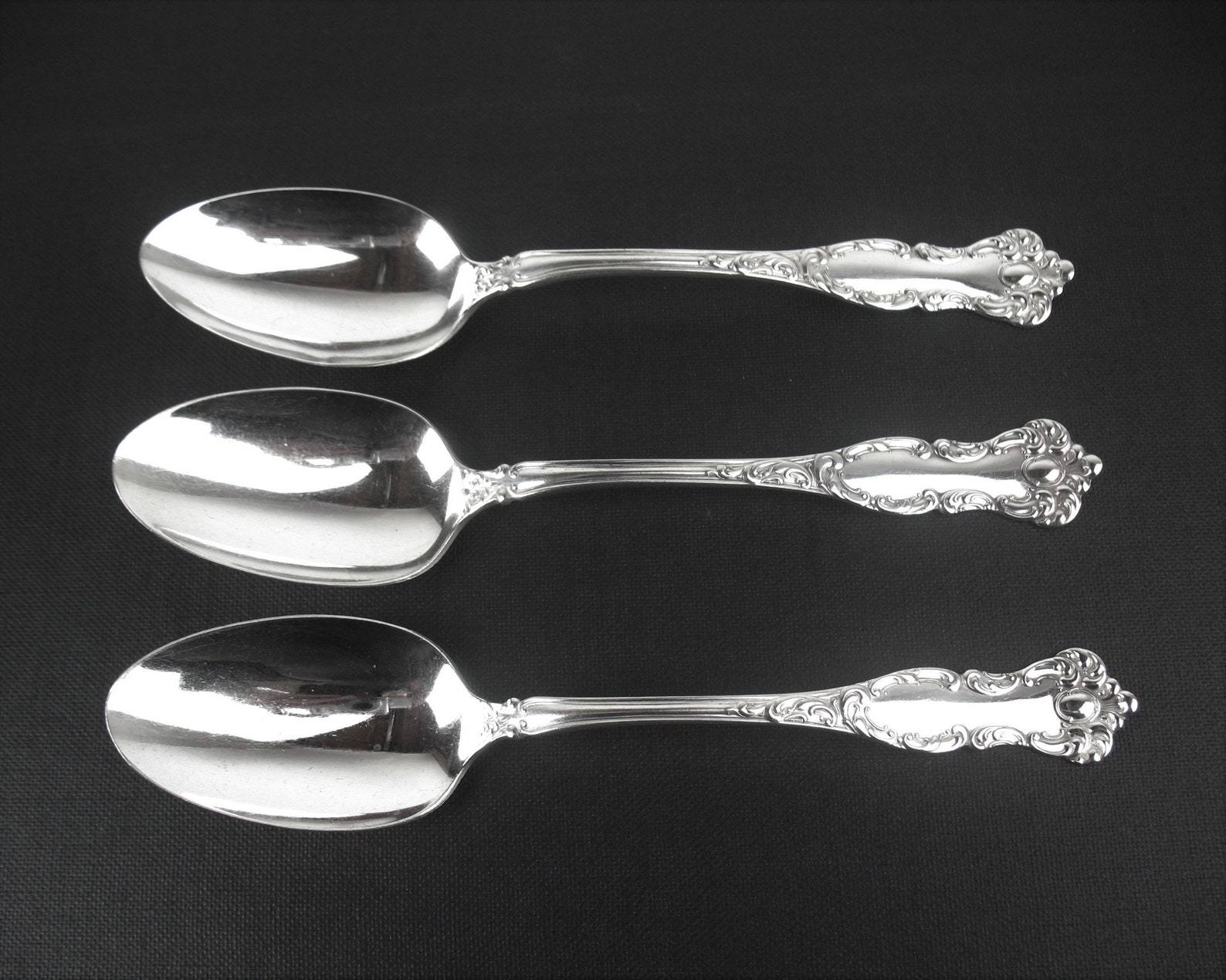 3 Antique Oval Soup Place Dessert Spoons Oxford 1901 Etsy