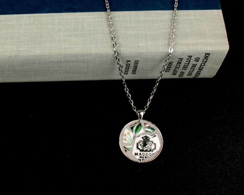 Vintage China Mosaic Necklace Maddock Bone China England Lion Backstamp 1935 upcycled handmade