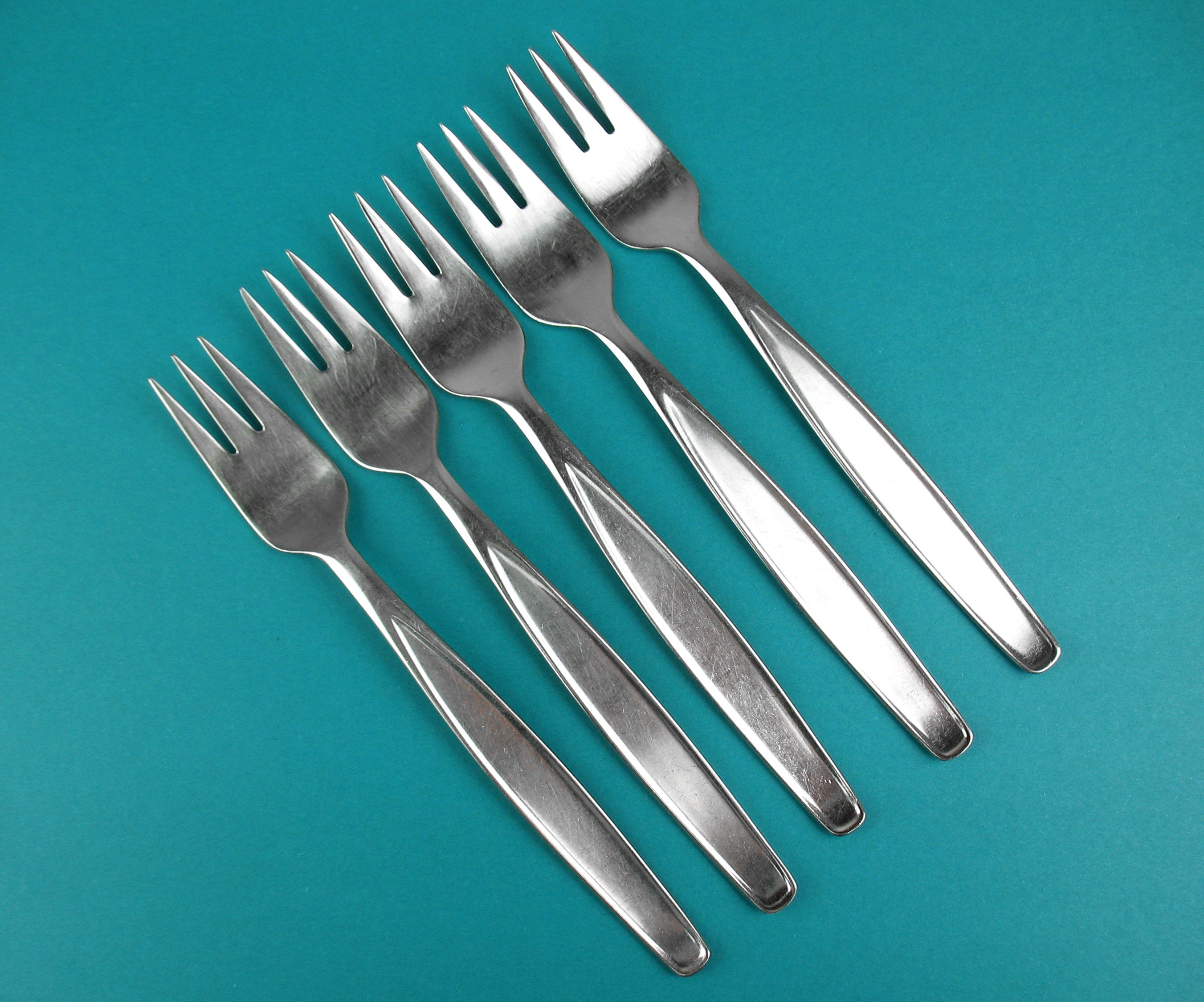 Set 5 Vintage Salad Dinner Forks made in Sweden Nils Johan NIJ Etsy