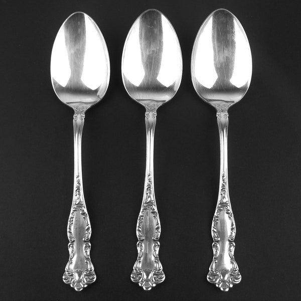 3 Antique Serving Spoons - Oxford 1901 Silverplate  -  Wm Rogers