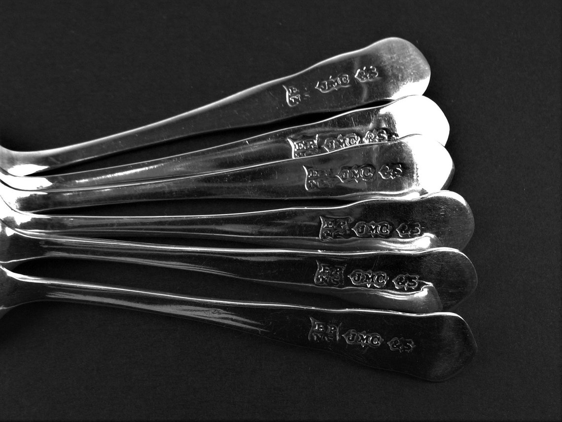 Set 6 Demitasse Spoons 4 3/8 JMC Sons Epns Vintage Silverplate Made in