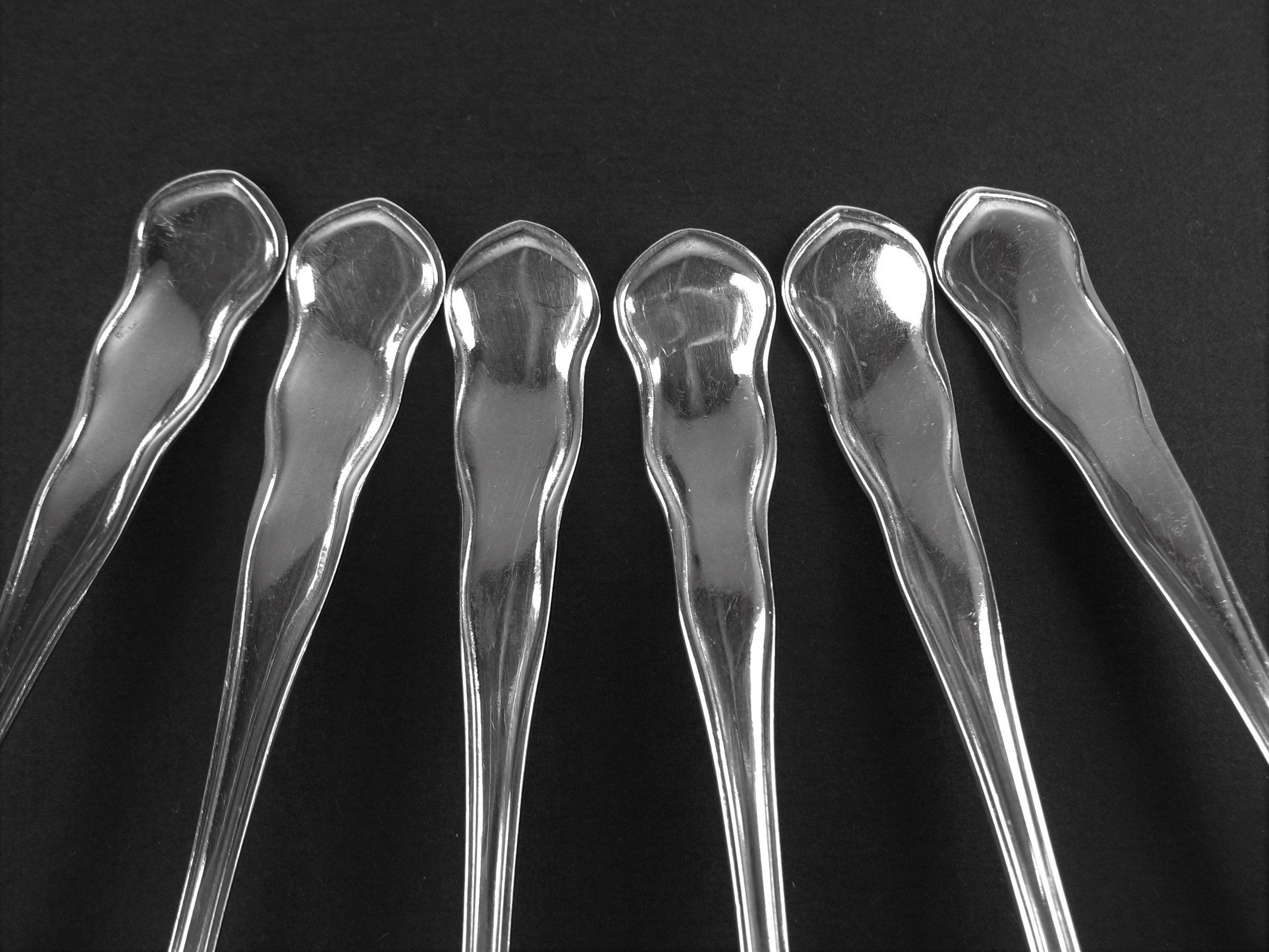 Set 6 Demitasse Spoons 4 3/8 JMC Sons Epns Vintage Silverplate Made in