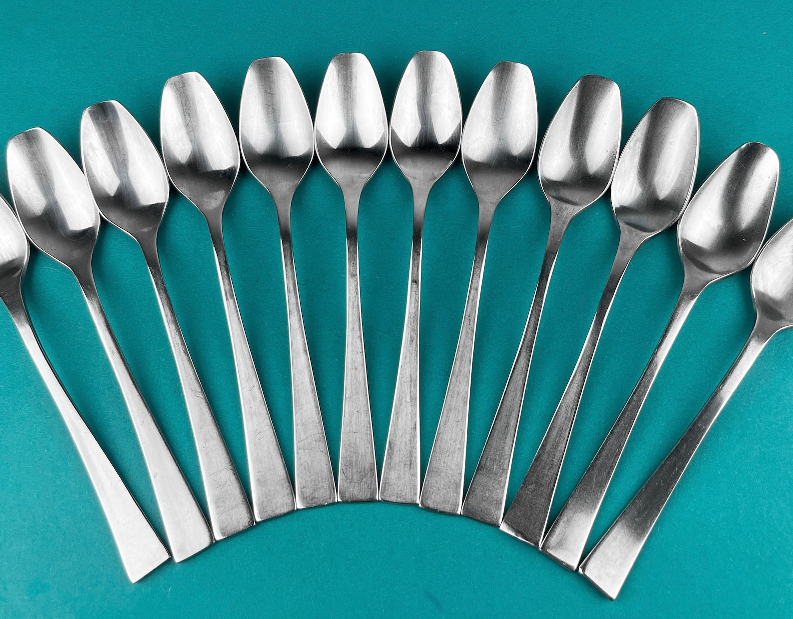 R Tea Spoon Set X 12 Retro Teaspoons - Stanley Roberts - Rogers - SRB33 - Mid ...
