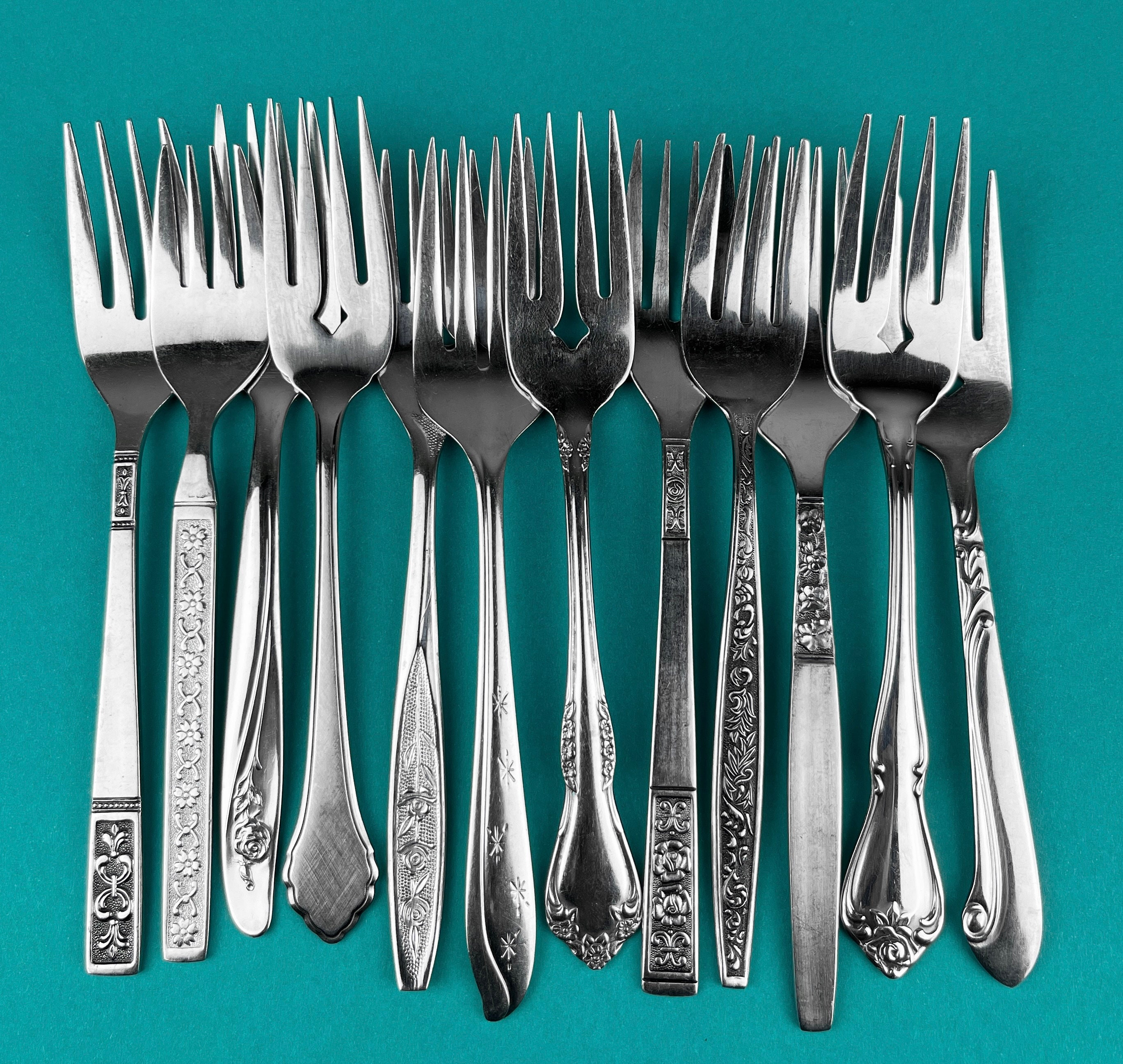 Couverts à Salade Vintage – Manche Teck, Inox, Long 33,5 Cm, Lot De 2