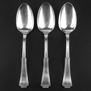 3 Antique Serving Spoons - Grecian 1915 Pattern - 1881 Rogers - Vintage Silverplate